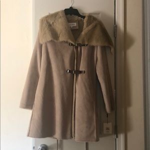 Calvin Klein Tan Fur Lined Coat
